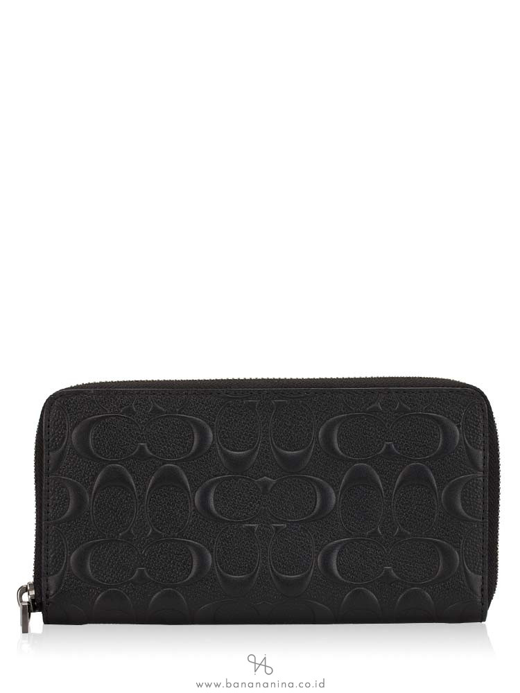 COACH 58113 Signature Crossgrain Zip Wallet Black