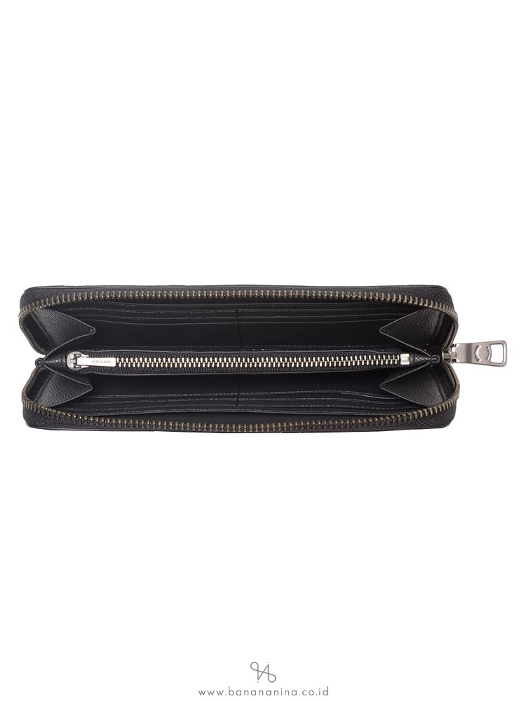 COACH 58113 Signature Crossgrain Zip Wallet Black