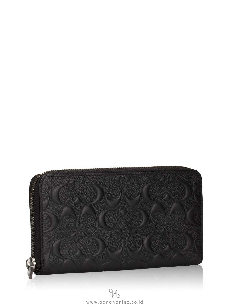 COACH 58113 Signature Crossgrain Zip Wallet Black