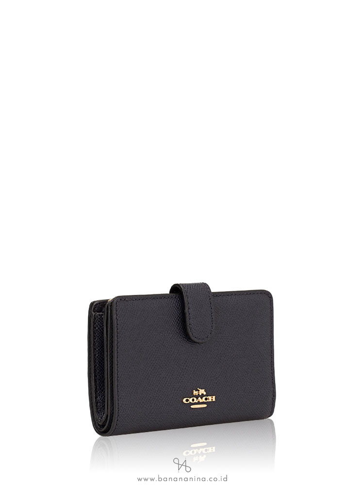 COACH 11484 Crossgrain Leather Medium Wallet Midnight