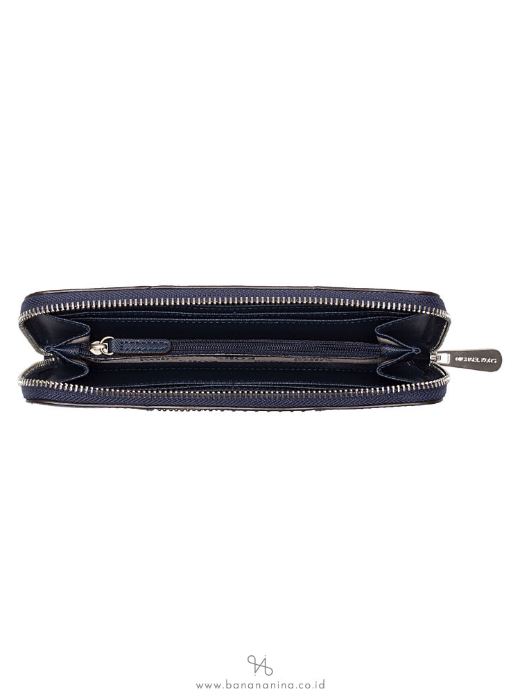 MICHAEL KORS Jet Set Travel Micro Stud Zip Wallet Navy