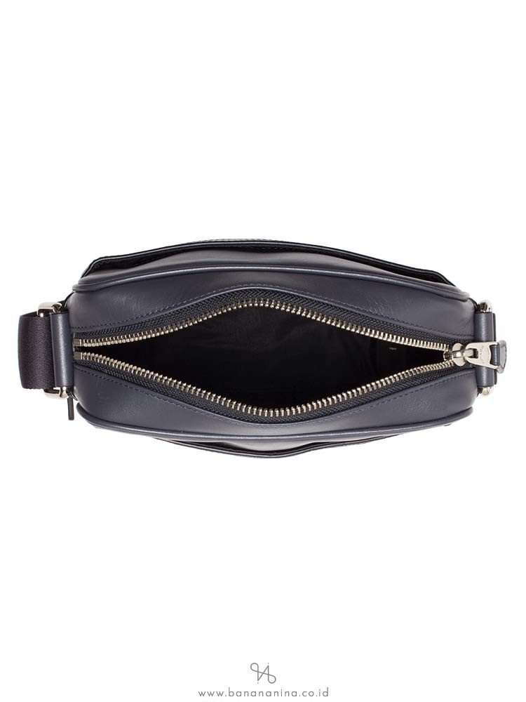 COACH Men 11741 Signature Crossgrain Embossed Flight Bag Midnight