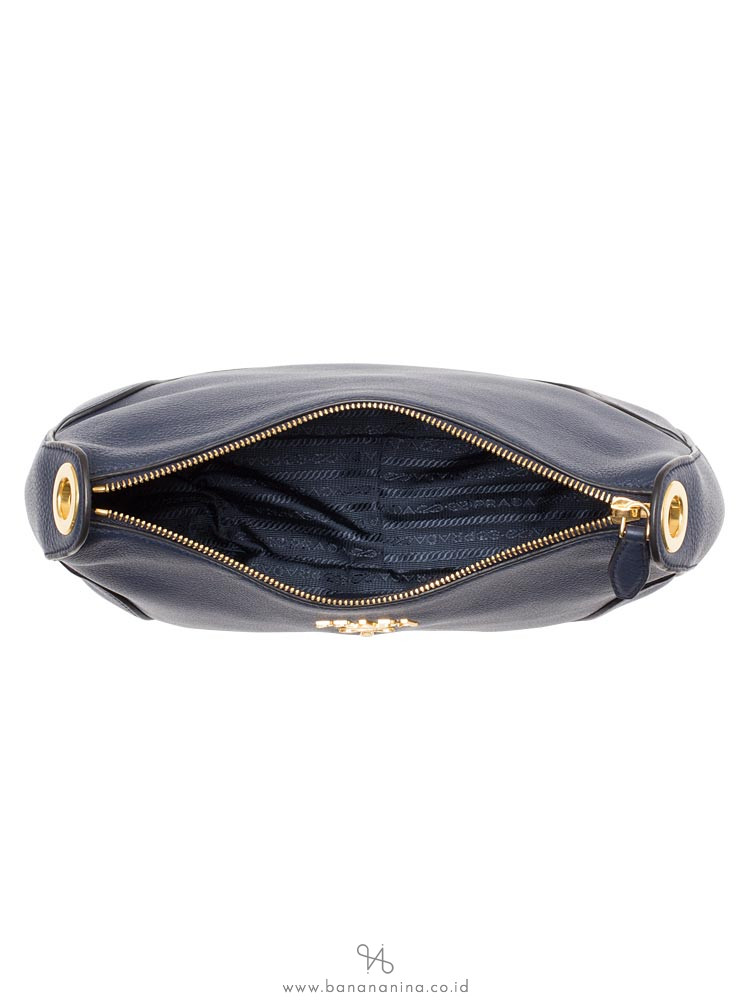 PRADA 1BC052 Vitello Daino Shoulder Bag Baltico