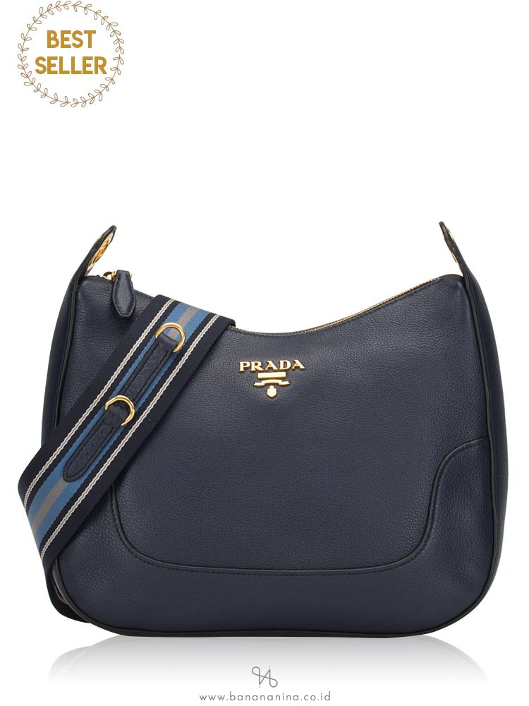 PRADA 1BC052 Vitello Daino Shoulder Bag Baltico