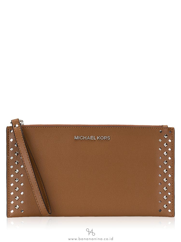 MICHAEL KORS Jet Set Stud Large Travel Zip Clutch Luggage