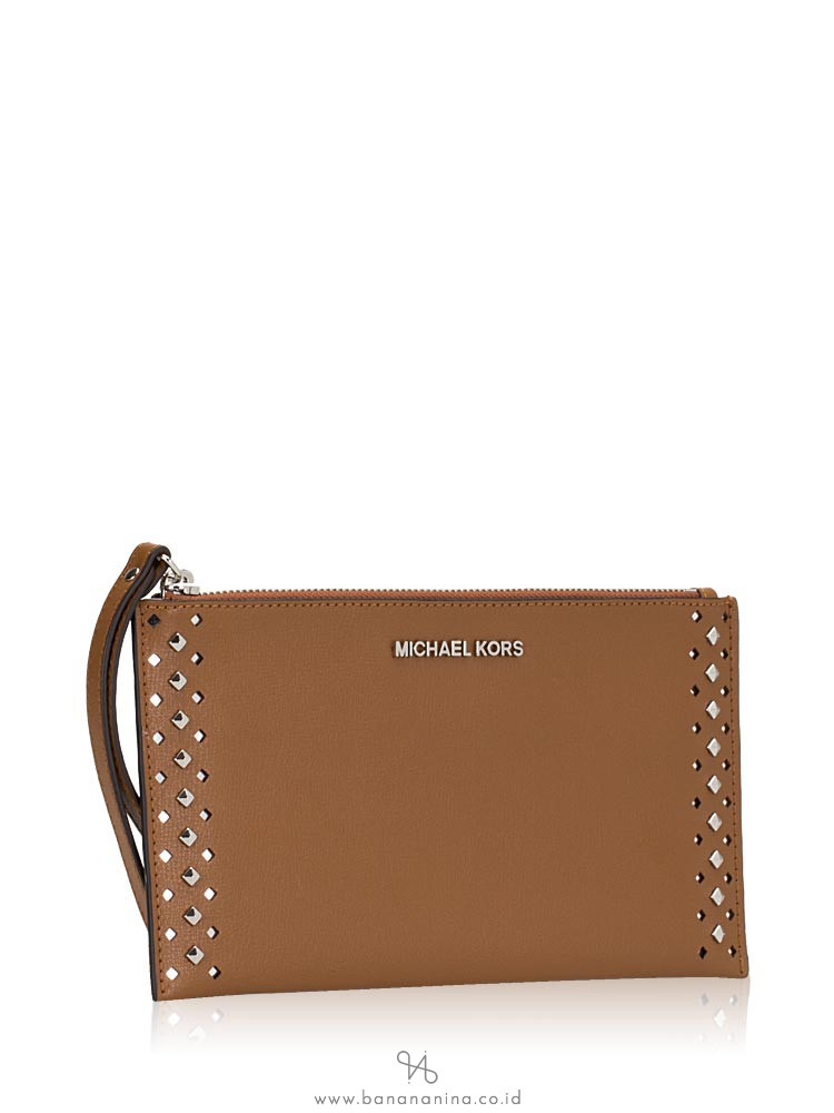MICHAEL KORS Jet Set Stud Large Travel Zip Clutch Luggage