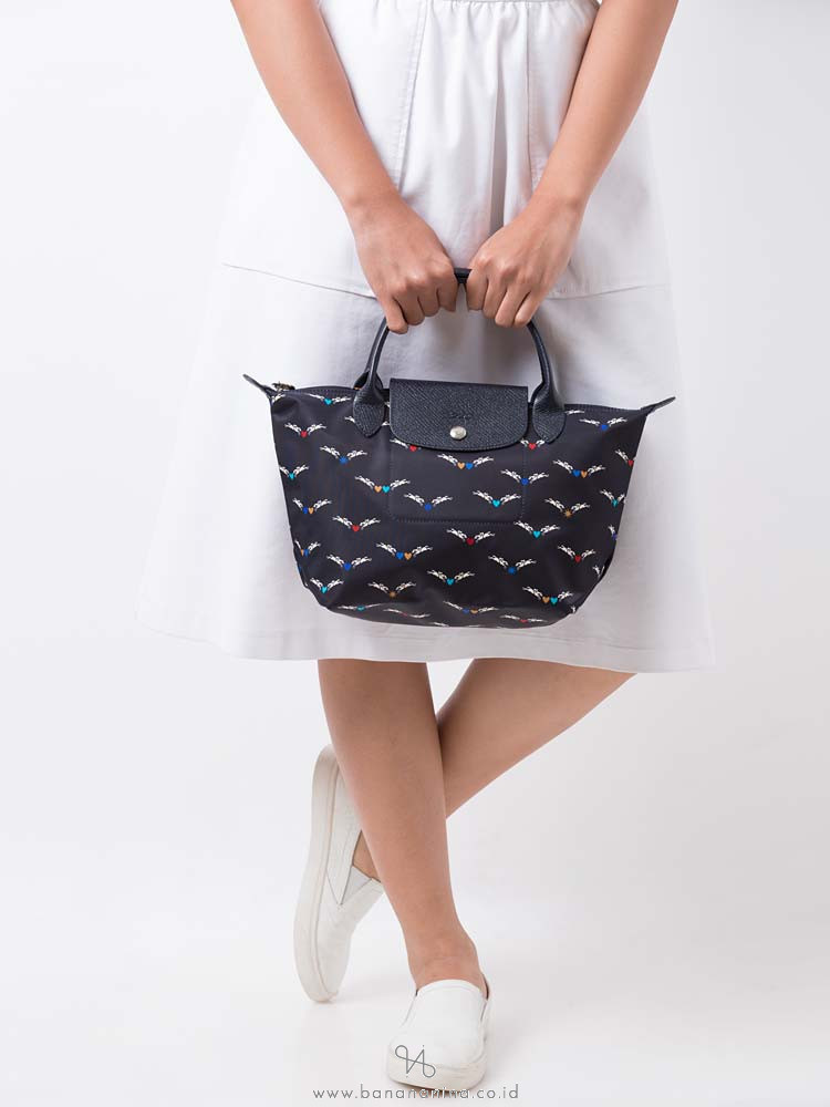 LONGCHAMP Le Pliage Chevaux Ails Small SH Navy