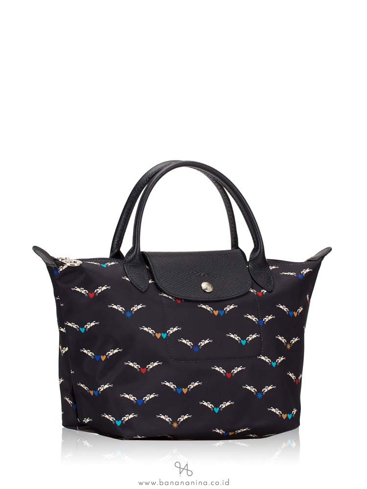 LONGCHAMP Le Pliage Chevaux Ails Small SH Navy