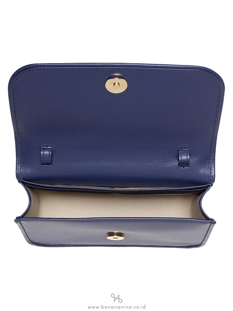 BALLY Leather Patches Small Crossbody Navy