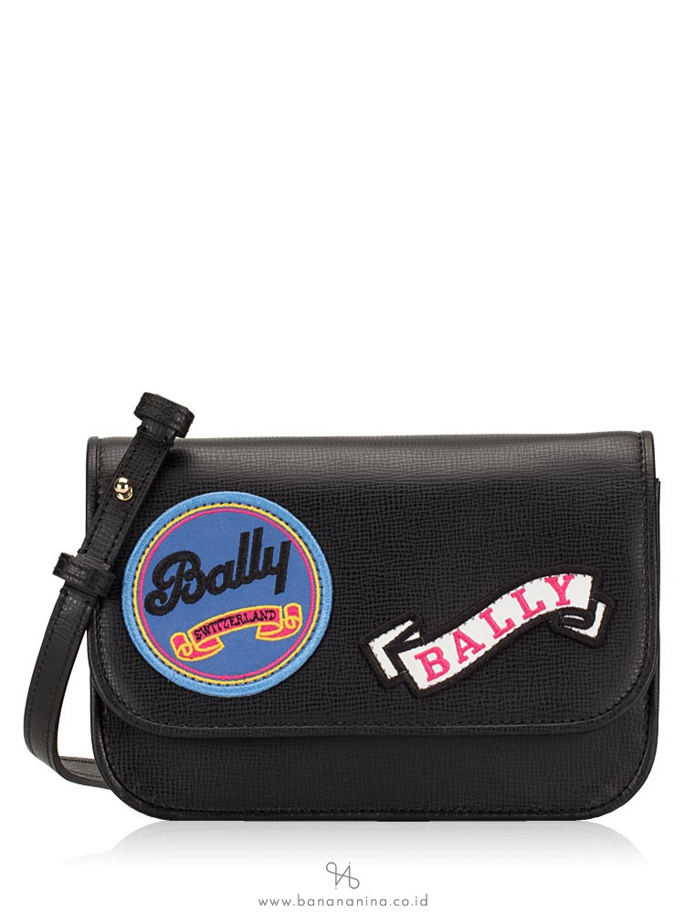 BALLY Leather Patches Small Crossbody Onyx