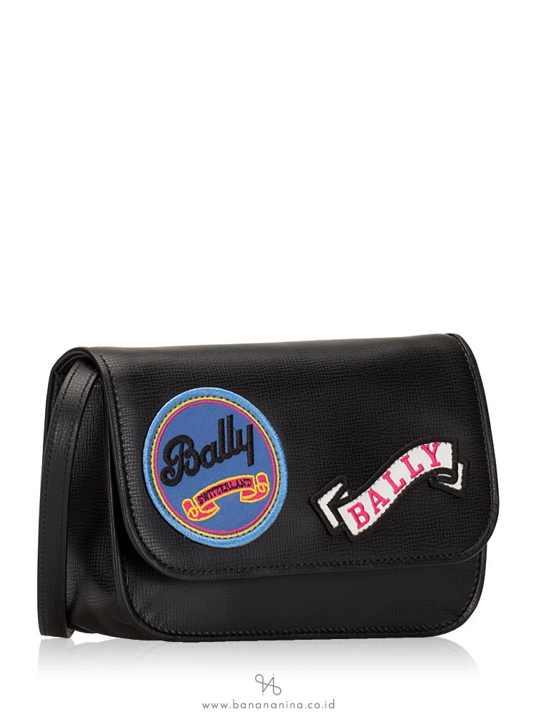 BALLY Leather Patches Small Crossbody Onyx