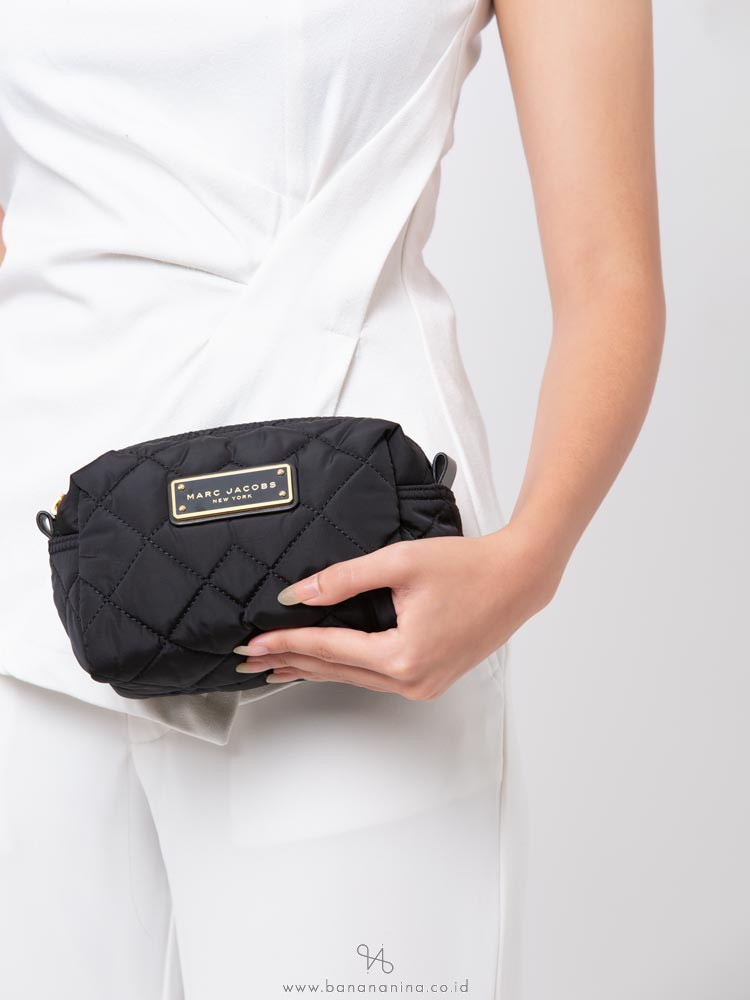 MARC JACOBS Quilted Nylon Narrow Cosmetic Case Black