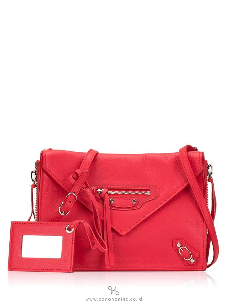 BALENCIAGA Papier Triple Zip XS Crossbody Rouge Tango
