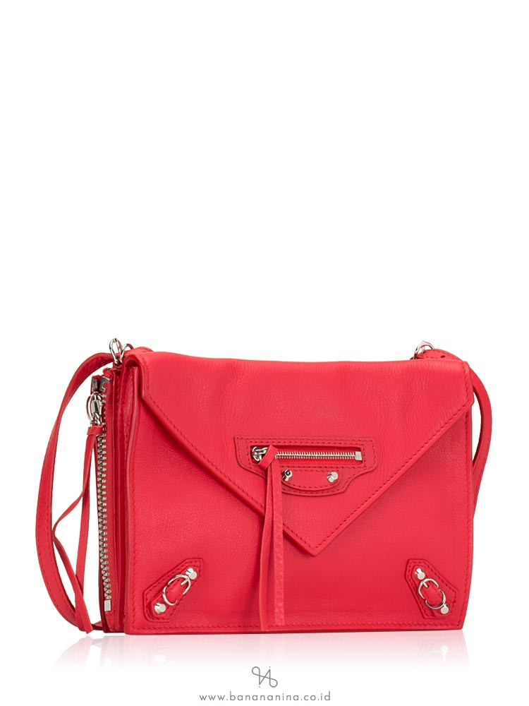 BALENCIAGA Papier Triple Zip XS Crossbody Rouge Tango