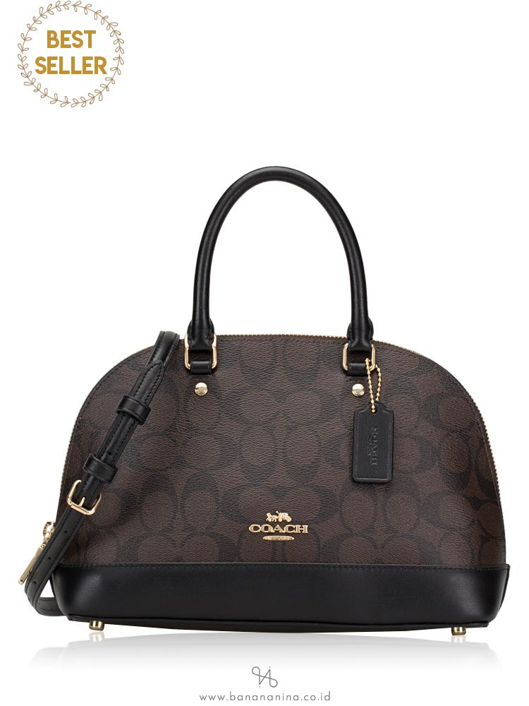 COACH 27583 Signature Mini Sierra Satchel Brown Black