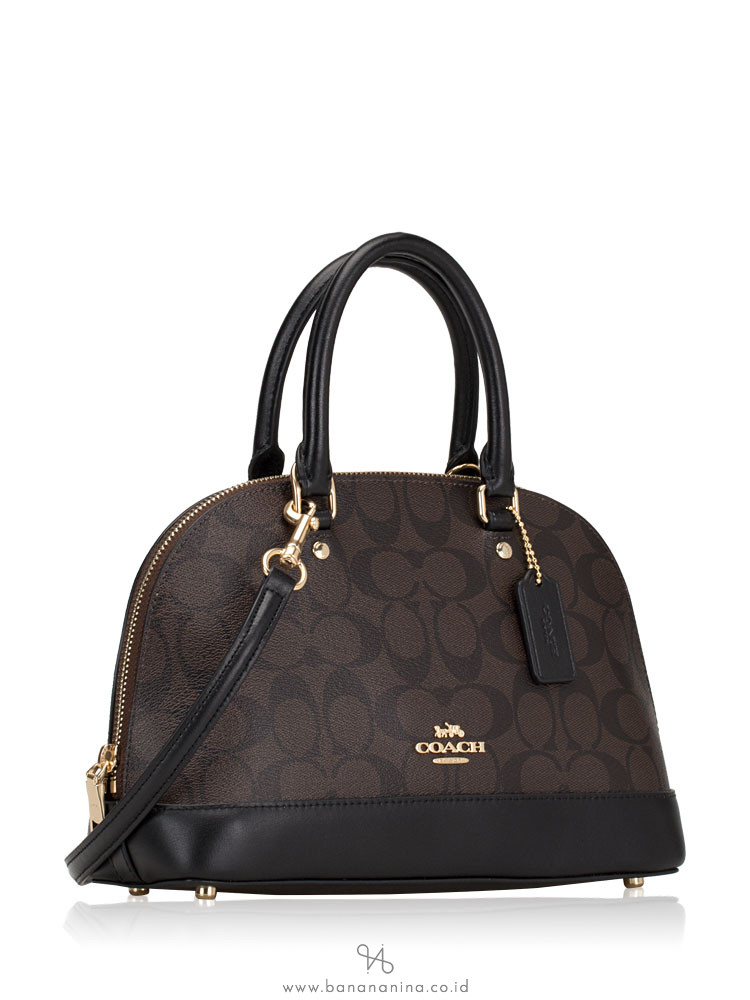 COACH 27583 Signature Mini Sierra Satchel Brown Black
