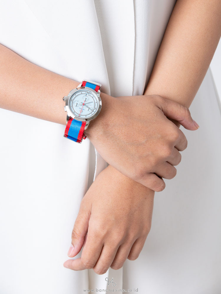 TORY BURCH TRB1018 Chronograph Nylon Blue Red