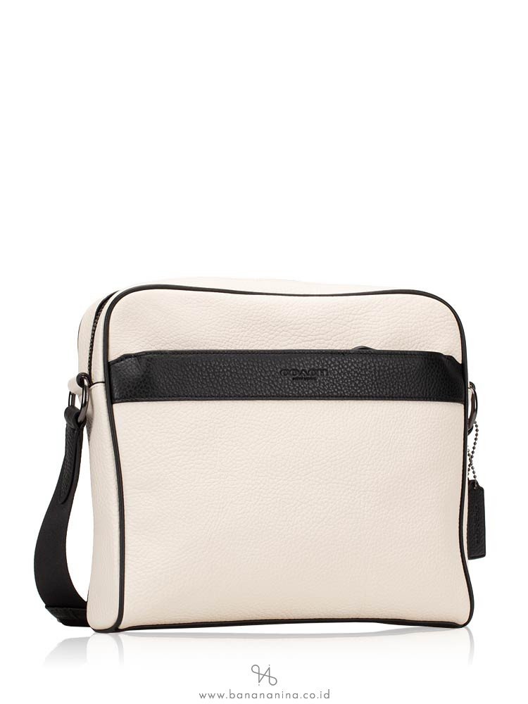 COACH Men 26077 Colorblock Charles Camera Bag Chalk Black