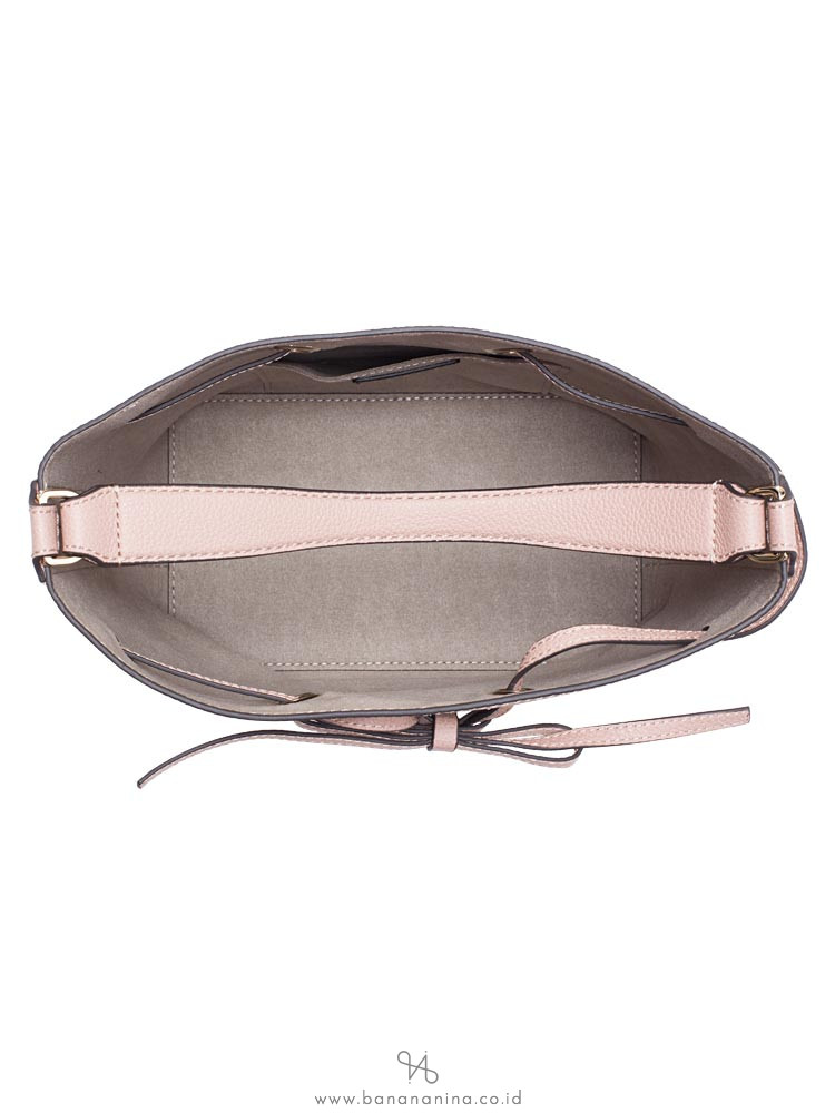 FURLA Costanza Leather Bucket Bag Moonstone