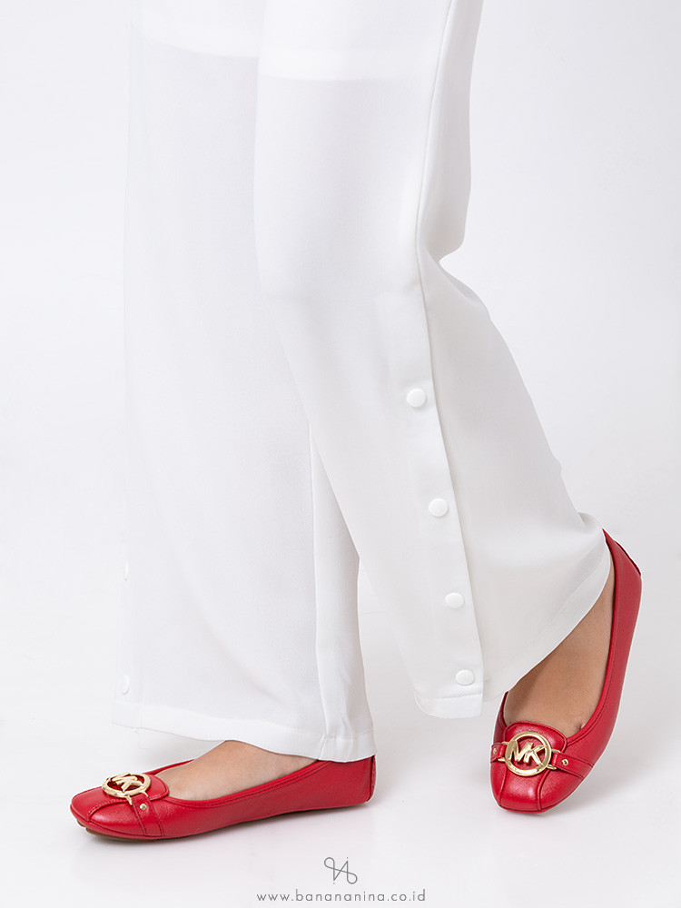 MICHAEL KORS Fulton Saffiano Flats Bright Red Sz 8
