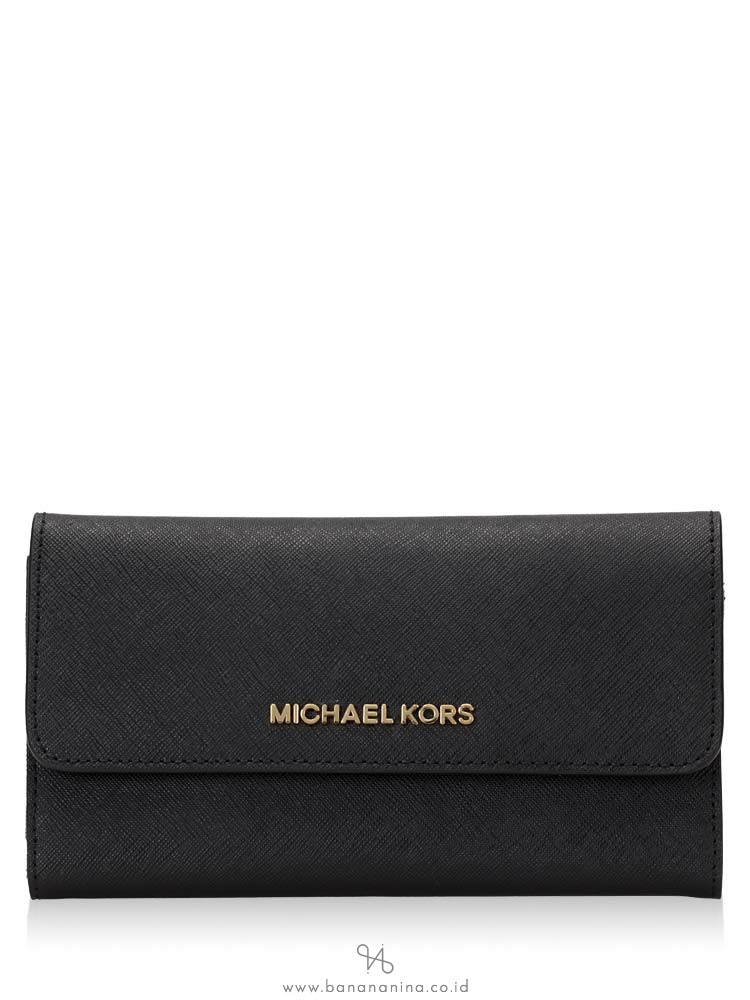 MICHAEL KORS Jet Set Travel Large Trifold Wallet Black