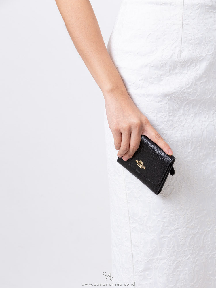 COACH 87588 Crossgrain Leather Small Wallet Black