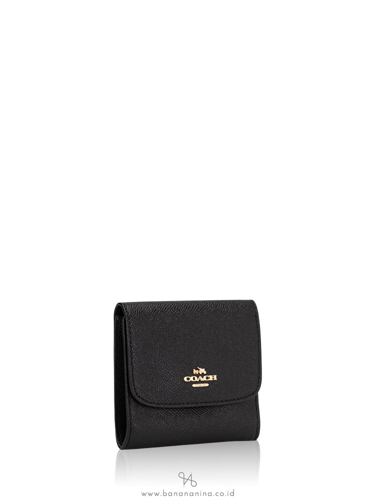 COACH 87588 Crossgrain Leather Small Wallet Black