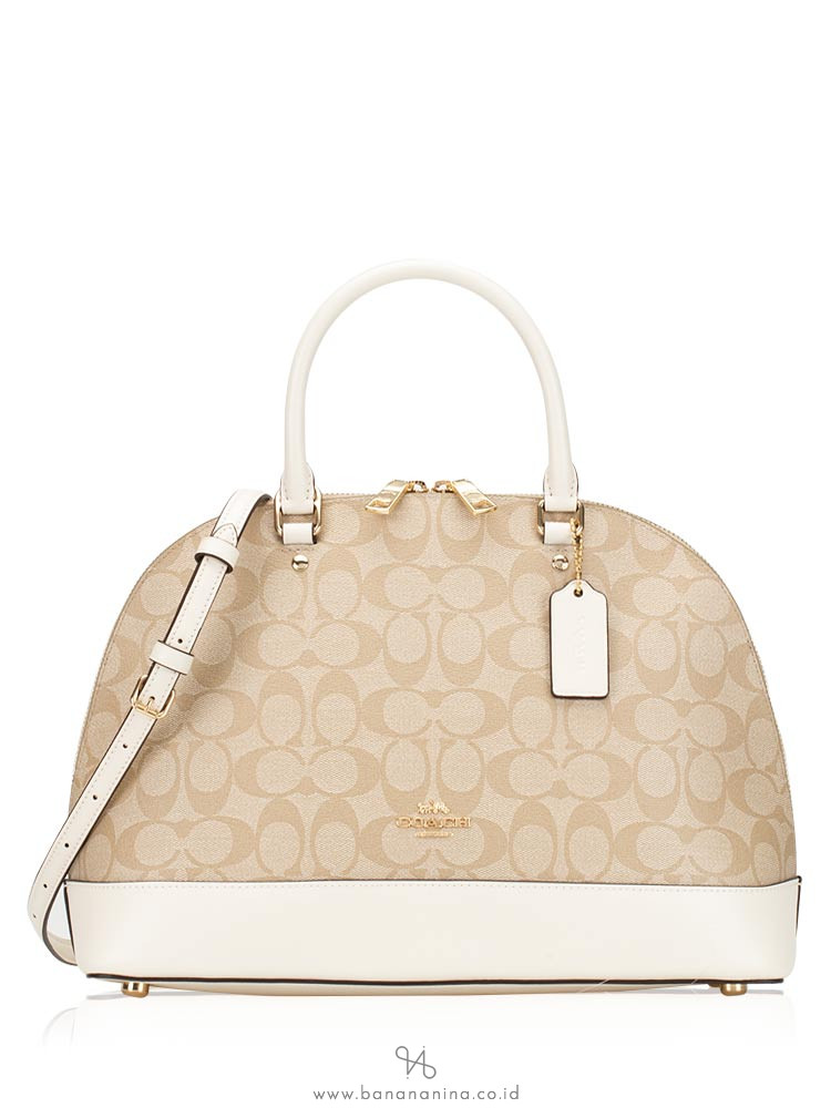 COACH 27584 Signature Sierra Dome Satchel Light Khaki Chalk