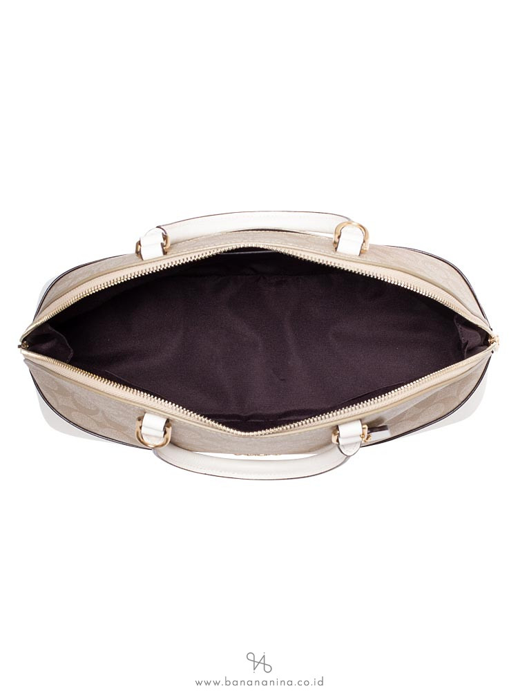 COACH 27584 Signature Sierra Dome Satchel Light Khaki Chalk