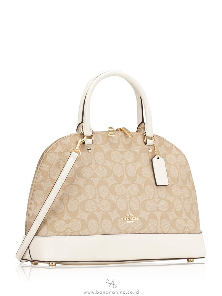 COACH 27584 Signature Sierra Dome Satchel Light Khaki Chalk
