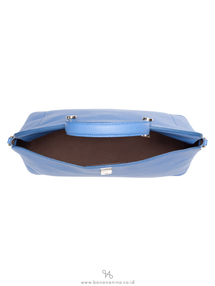 FURLA My Piper Leather Medium Top Handle Celeste