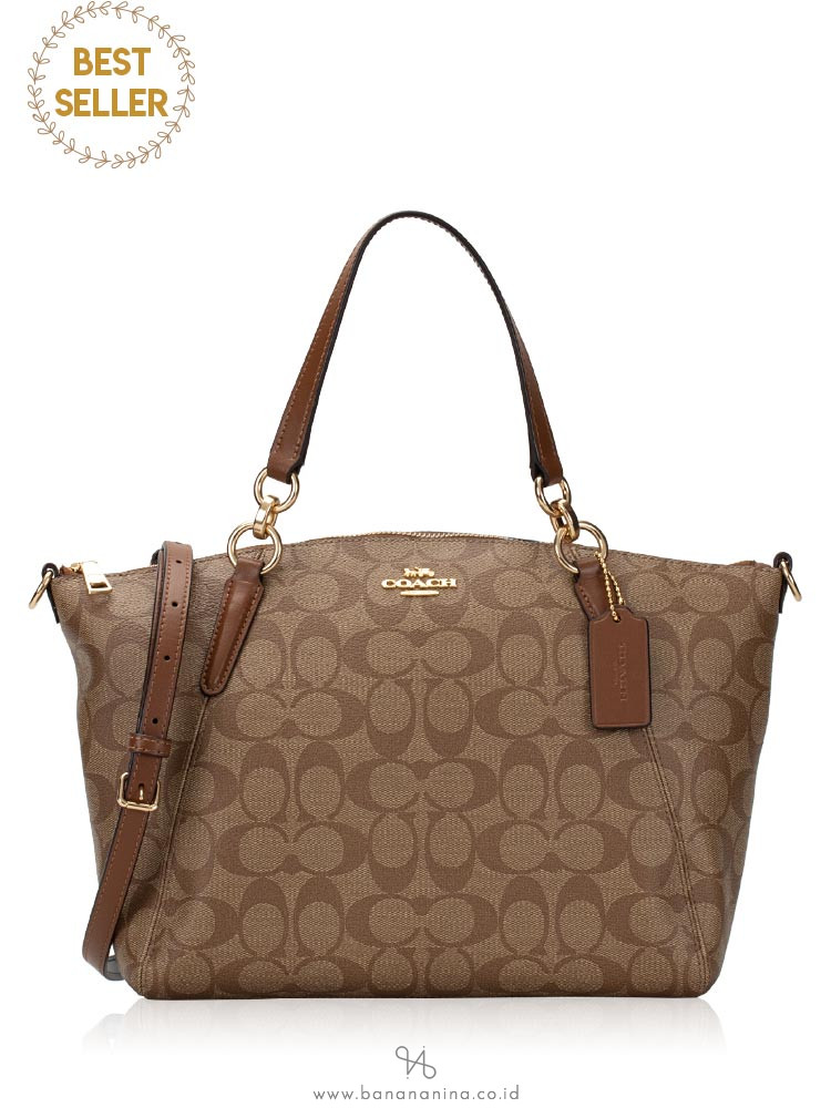 COACH 28989 Signature Small Kelsey Khaki Saddle