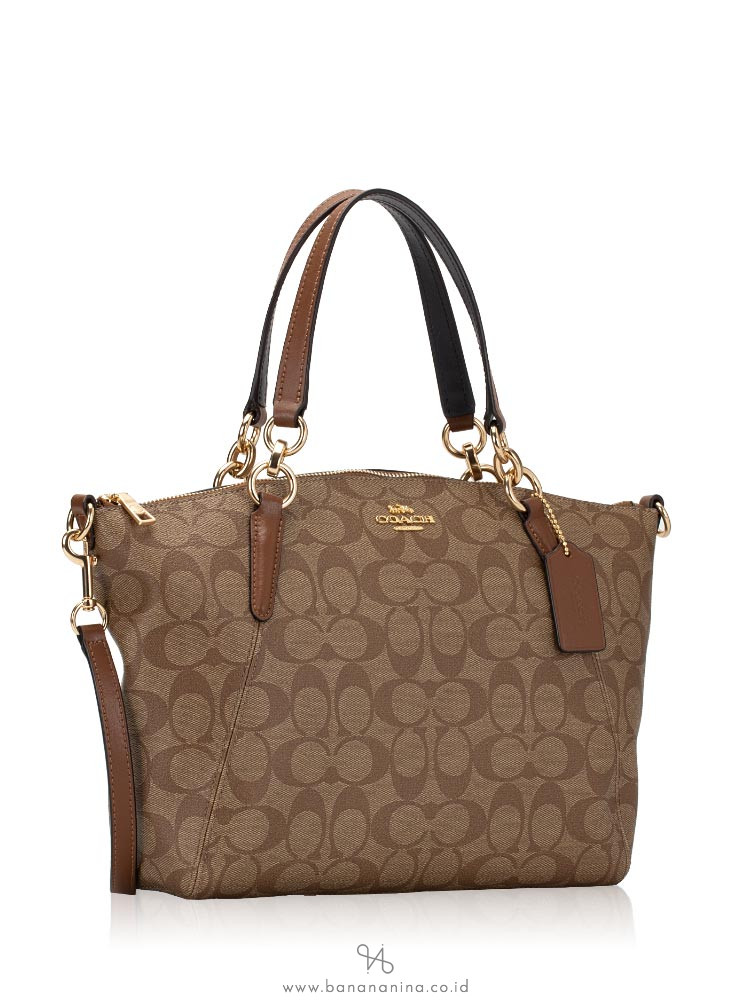 COACH 28989 Signature Small Kelsey Khaki Saddle