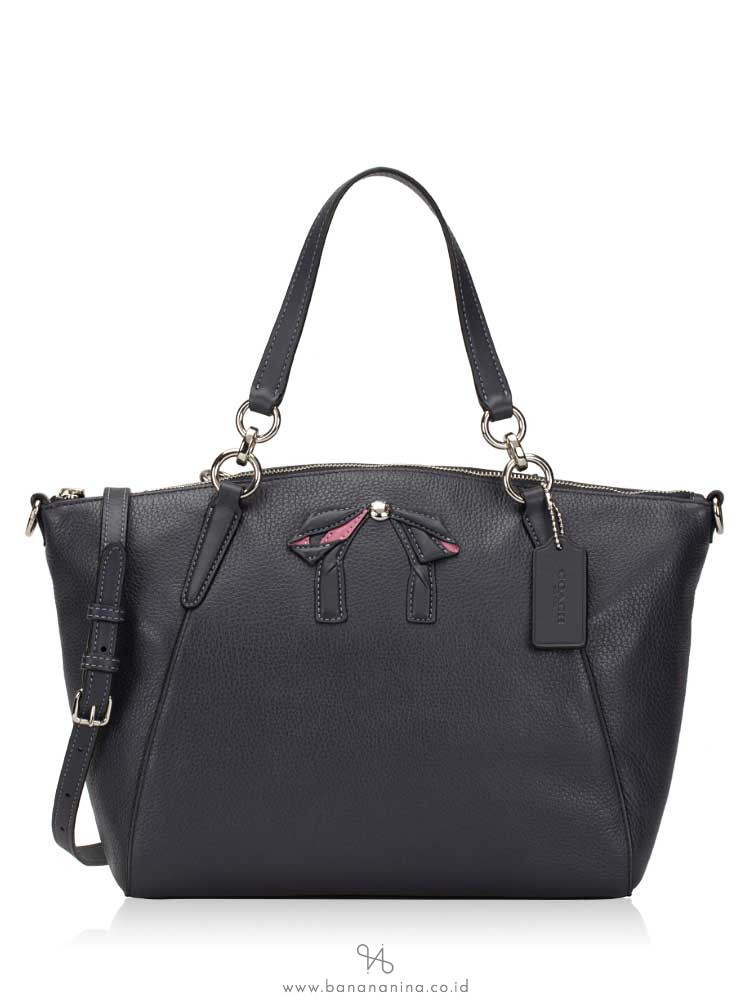 COACH 28969 Leather Small Kelsey With Bow Midnight