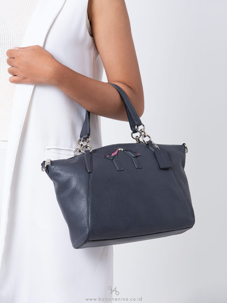 COACH 28969 Leather Small Kelsey With Bow Midnight