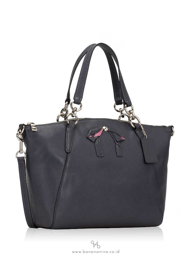 COACH 28969 Leather Small Kelsey With Bow Midnight