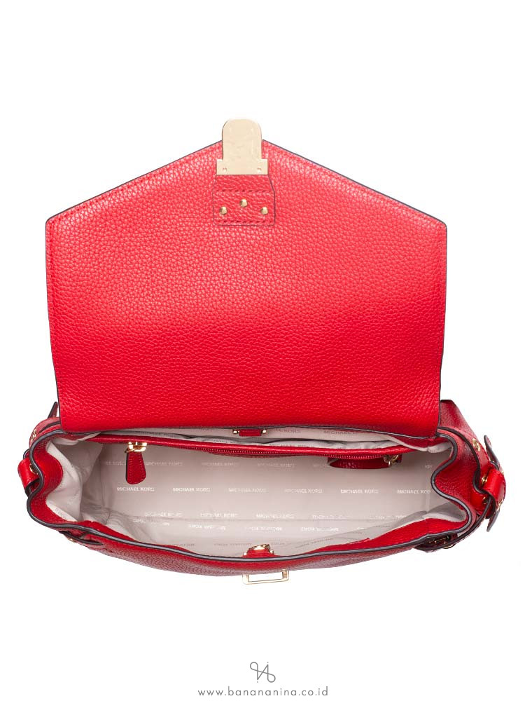 MICHAEL KORS Bristol Studded Leather Medium BackpacK Bright Red