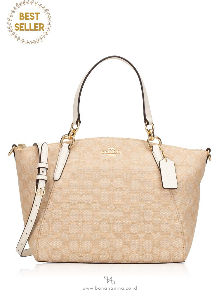 COACH 27582 Outline Signature Small Kelsey Light Khaki Chalk