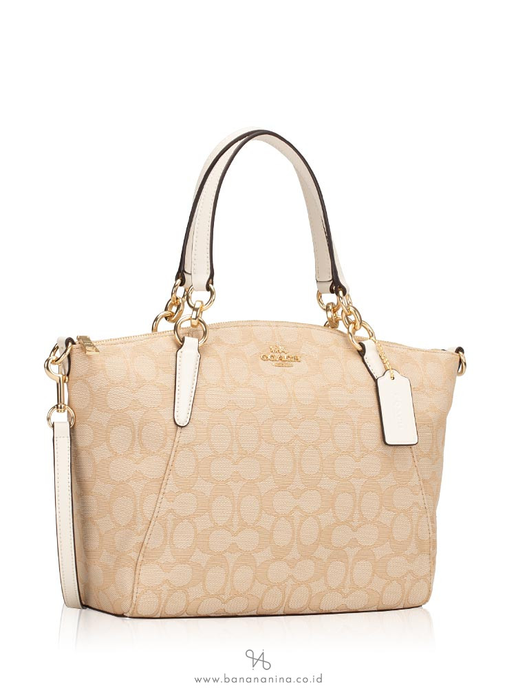 COACH 27582 Outline Signature Small Kelsey Light Khaki Chalk