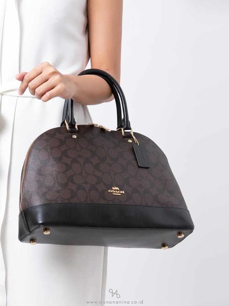 COACH 27584 Signature Sierra Satchel Brown Black
