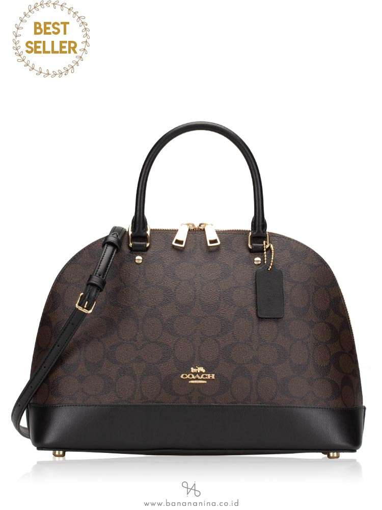 COACH 27584 Signature Sierra Satchel Brown Black
