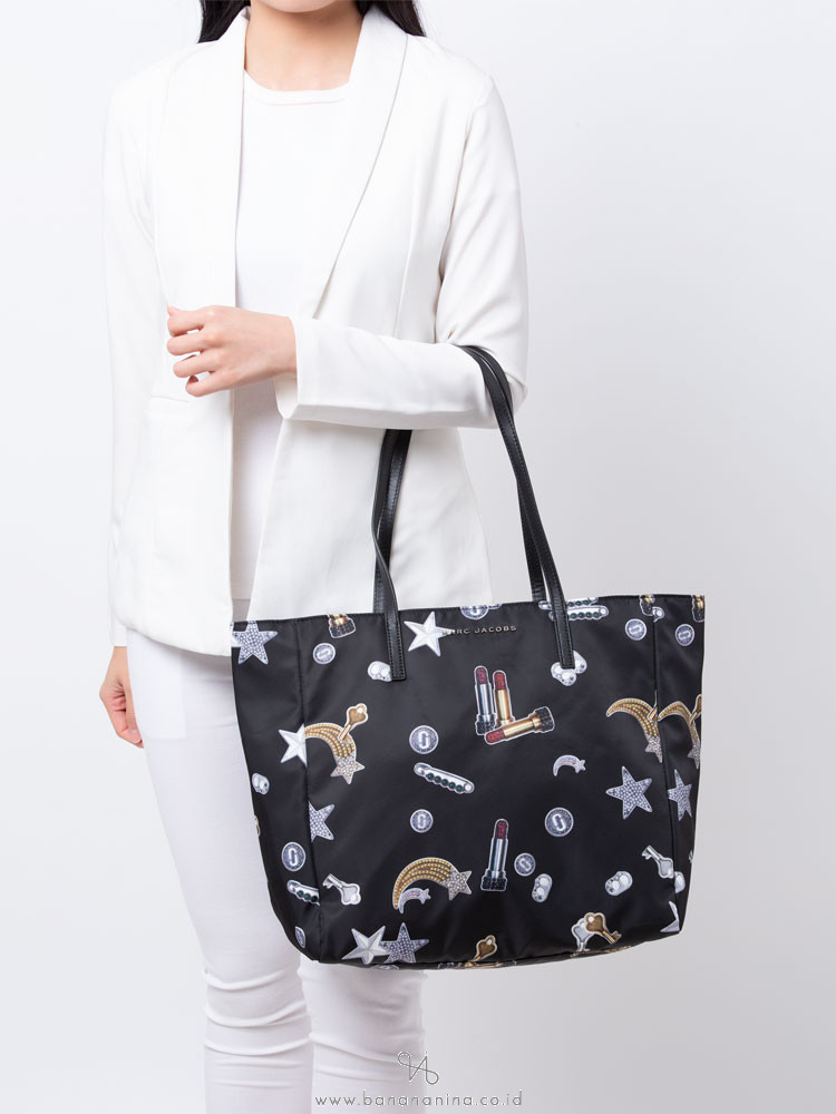 MARC JACOBS Shooting Star Patch Shopper Black Multi