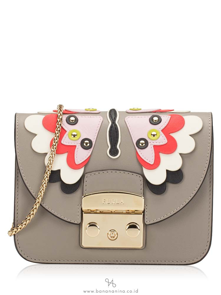 FURLA Metropolis Papillon Mini Chain Crossbody Sabbia