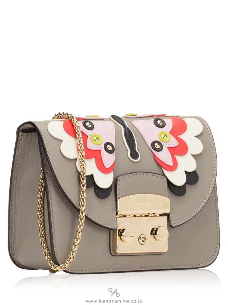 FURLA Metropolis Papillon Mini Chain Crossbody Sabbia
