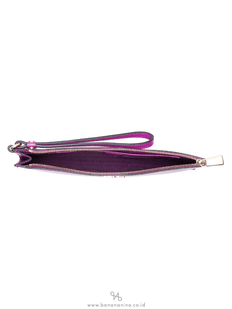 FURLA Babylon Leather Zip Clutch Bougenville