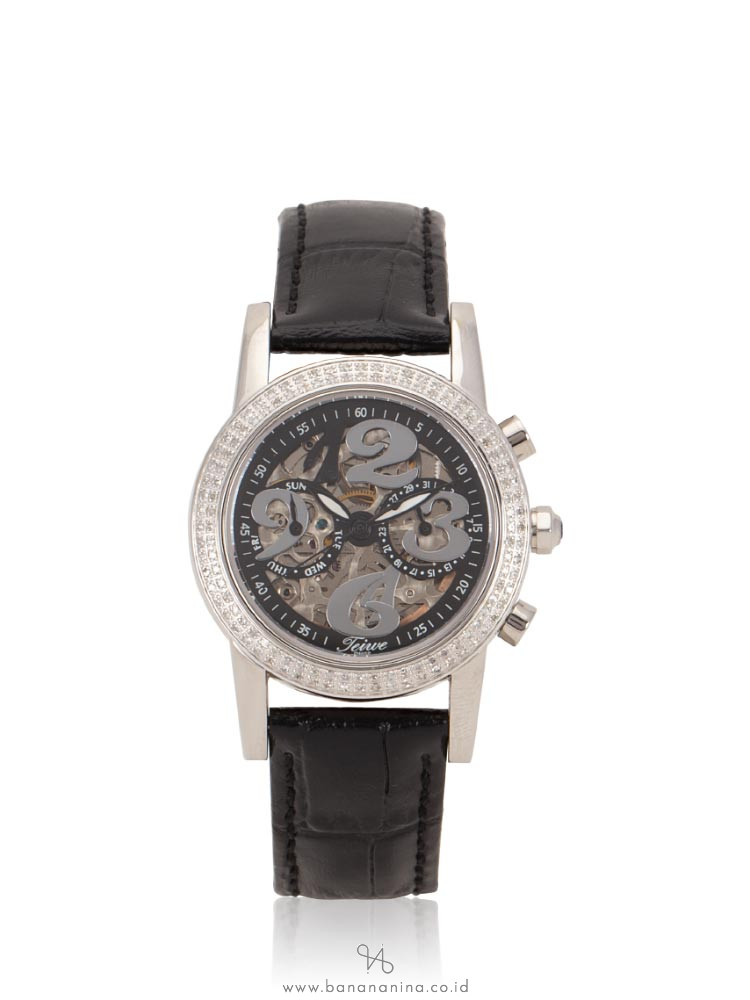 TEIWE TW2973B Automatic Leather Strap Black