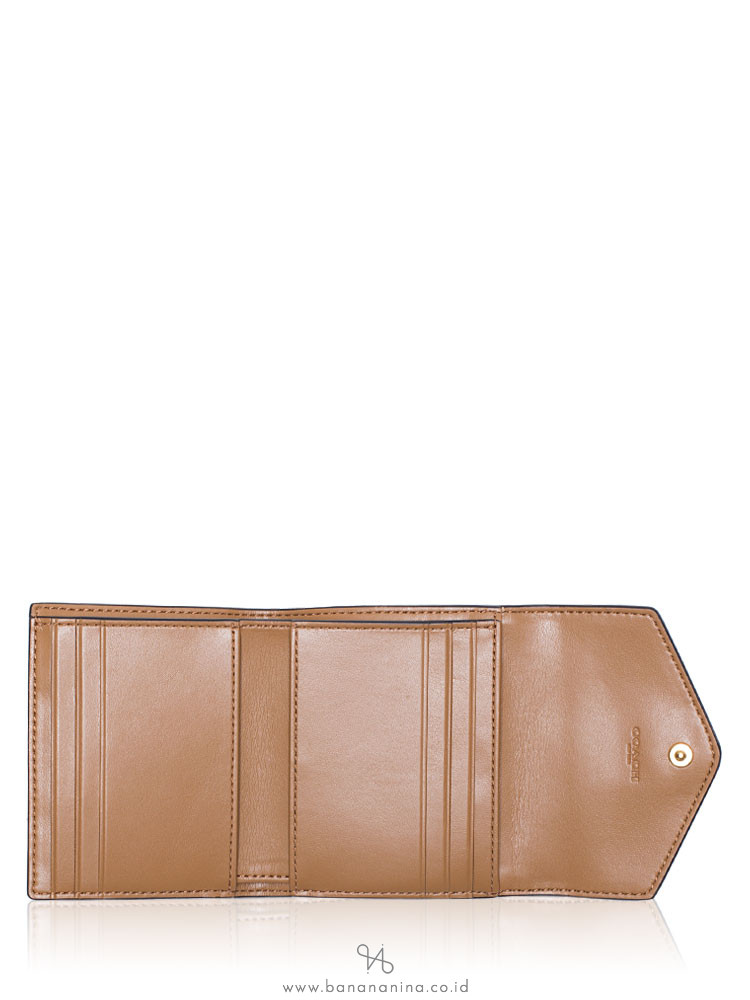 COACH 32610 Colorblock Signature Canvas & Leather Small Wallet Tan Black