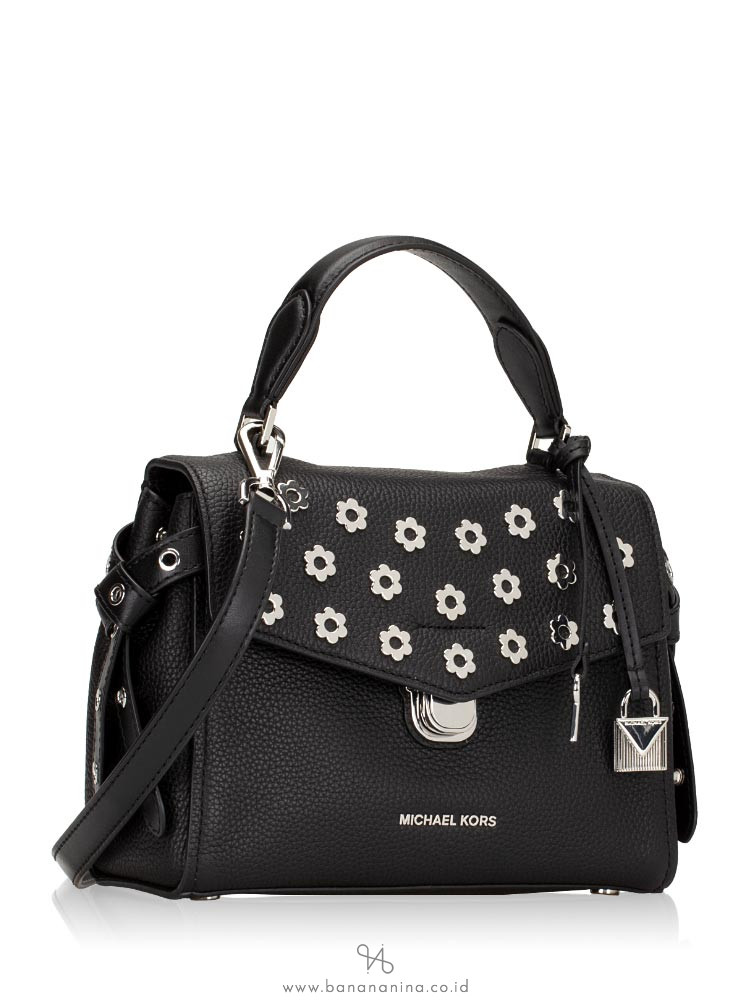 MICHAEL KORS Bristol Leather Small Top Handle Satchel Black