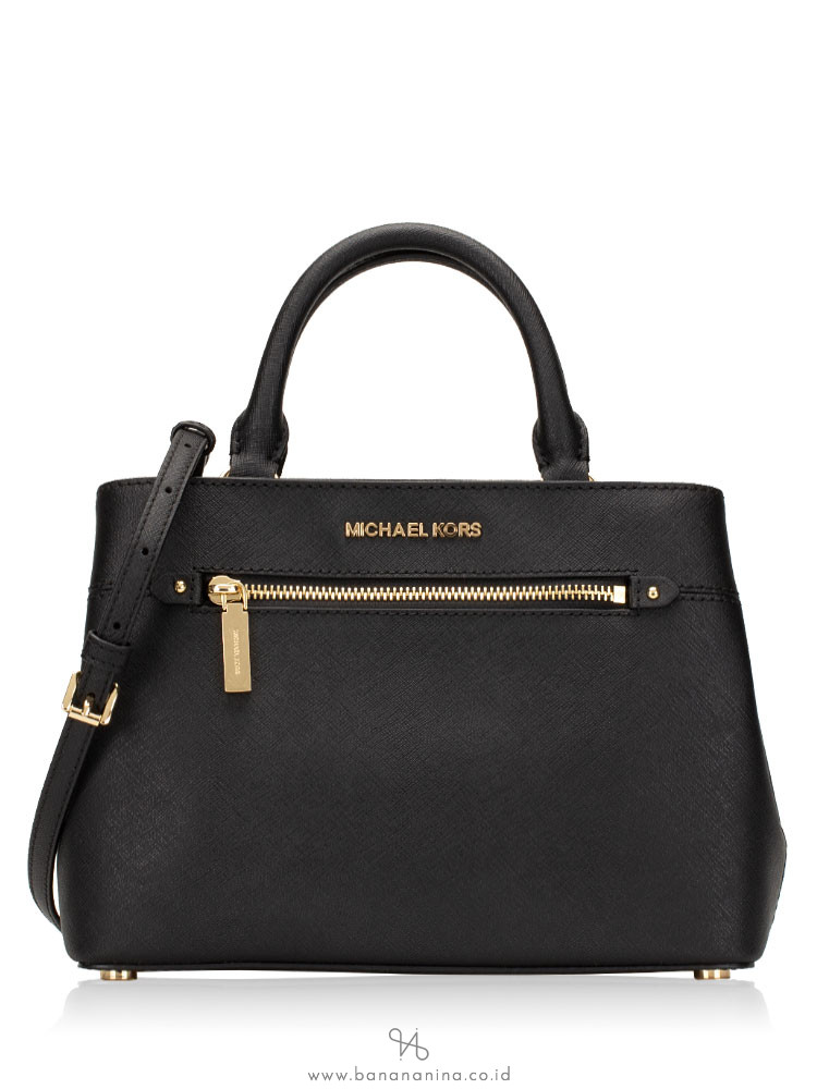 MICHAEL KORS Hailee Saffiano XS Satchel Black