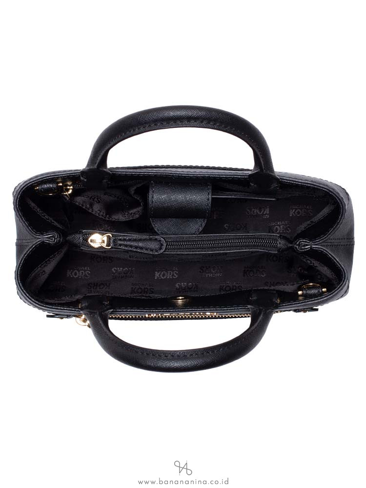 MICHAEL KORS Hailee Saffiano XS Satchel Black
